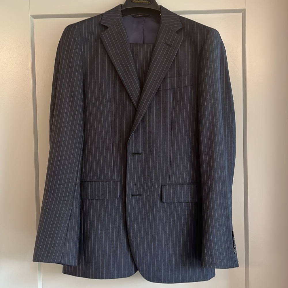 FULL SET - Navy Blue Pinstripe Reda Specialty Selection Brooks Brothers Suit -